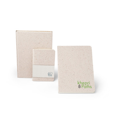 ORGANIC SEMI-RIGID. A5 notepad with semi-rigid cover made from organic elephant matter (80)